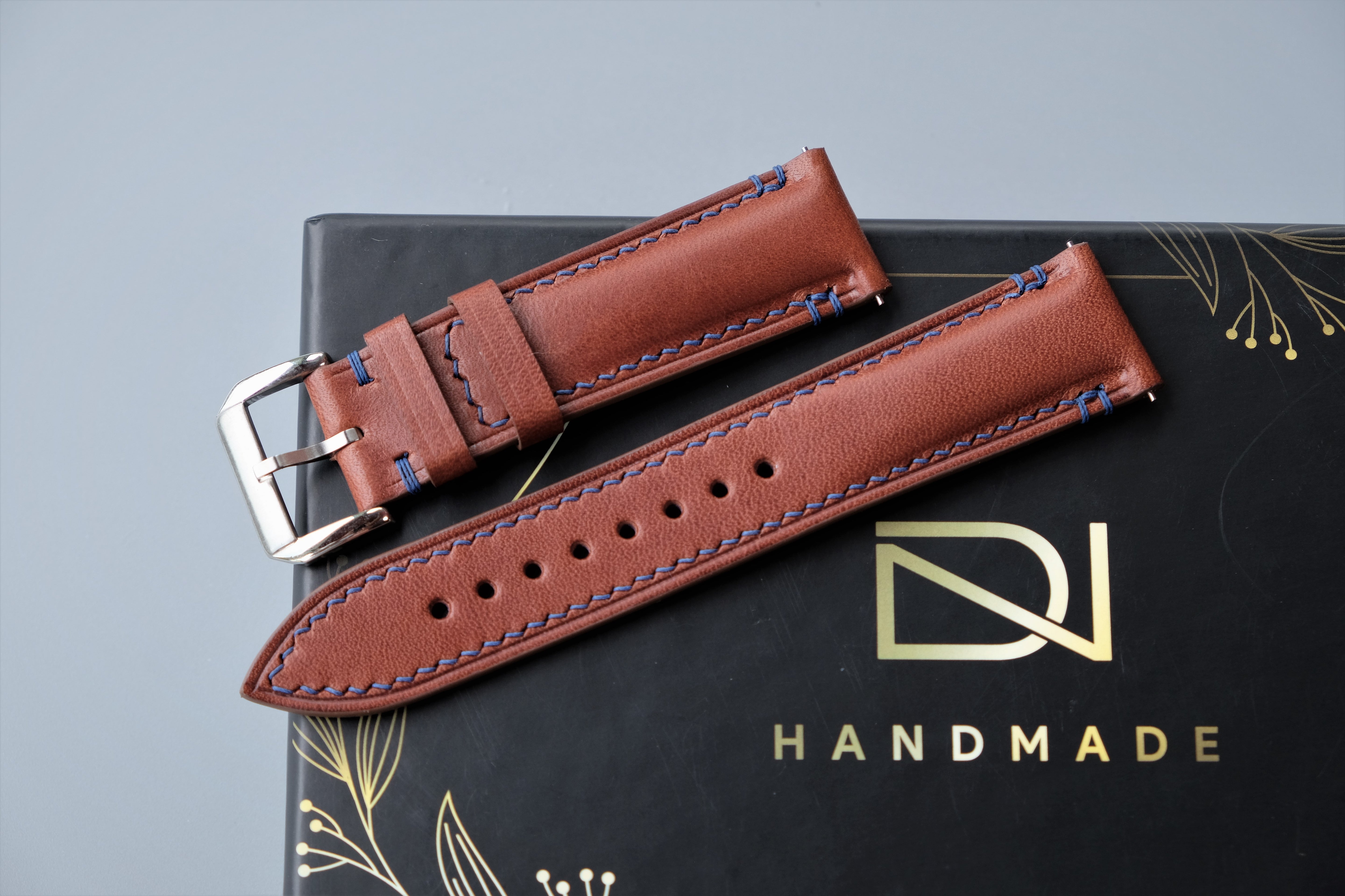 Brown Buttero Leather Watch Strap – Custom Sizes 10mm to 26mm