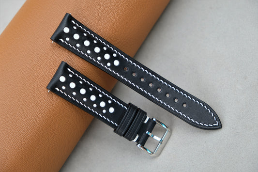 Black Buttero Leather Watch Strap