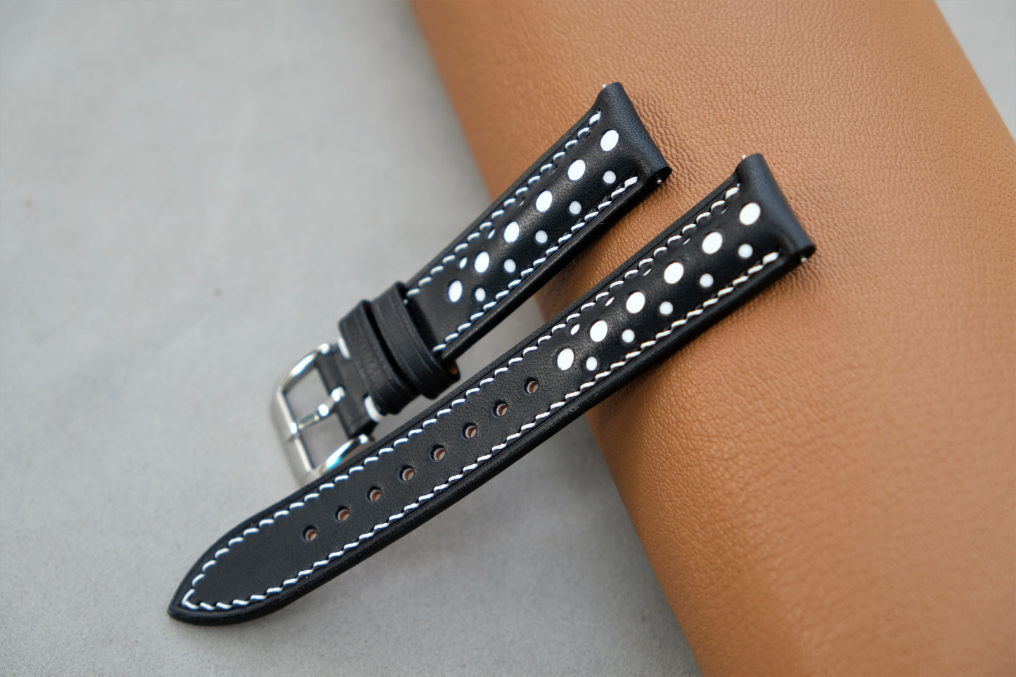 Black Buttero Leather Watch Strap