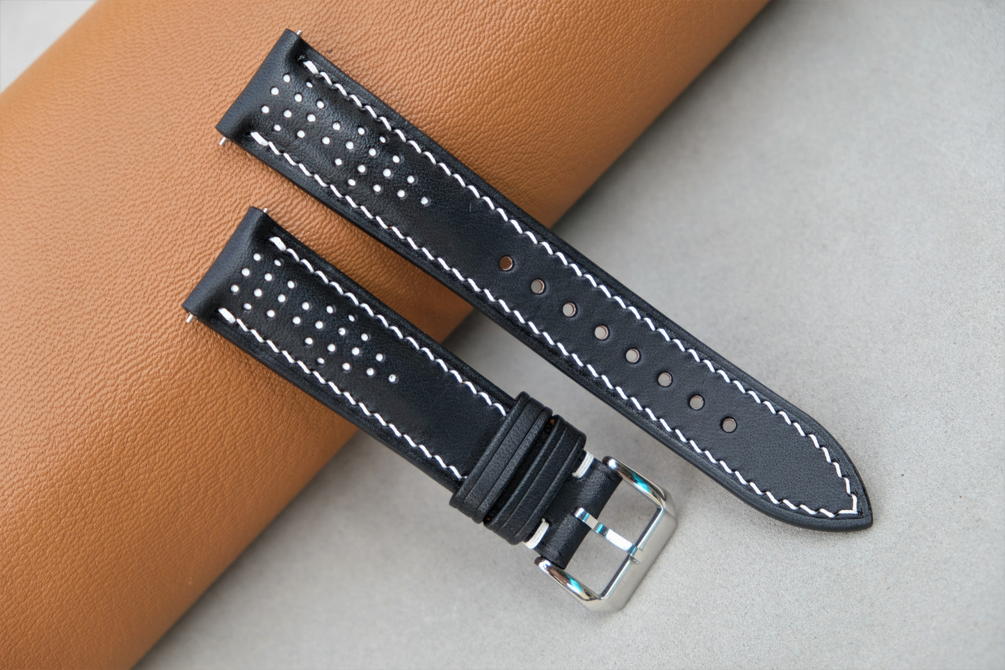 Rally Black Buttero Leather Watch Strap