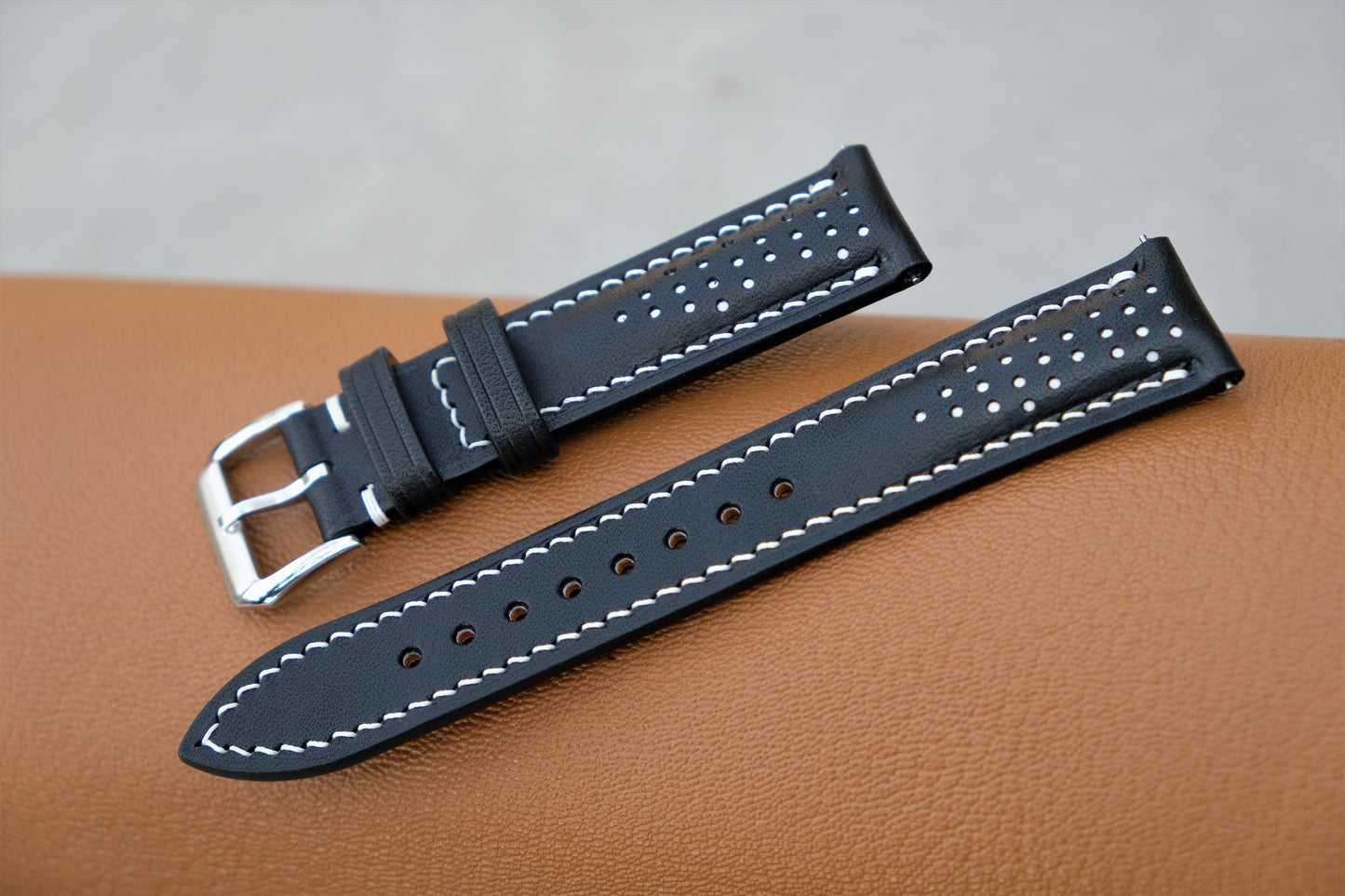 Rally Black Buttero Leather Watch Strap