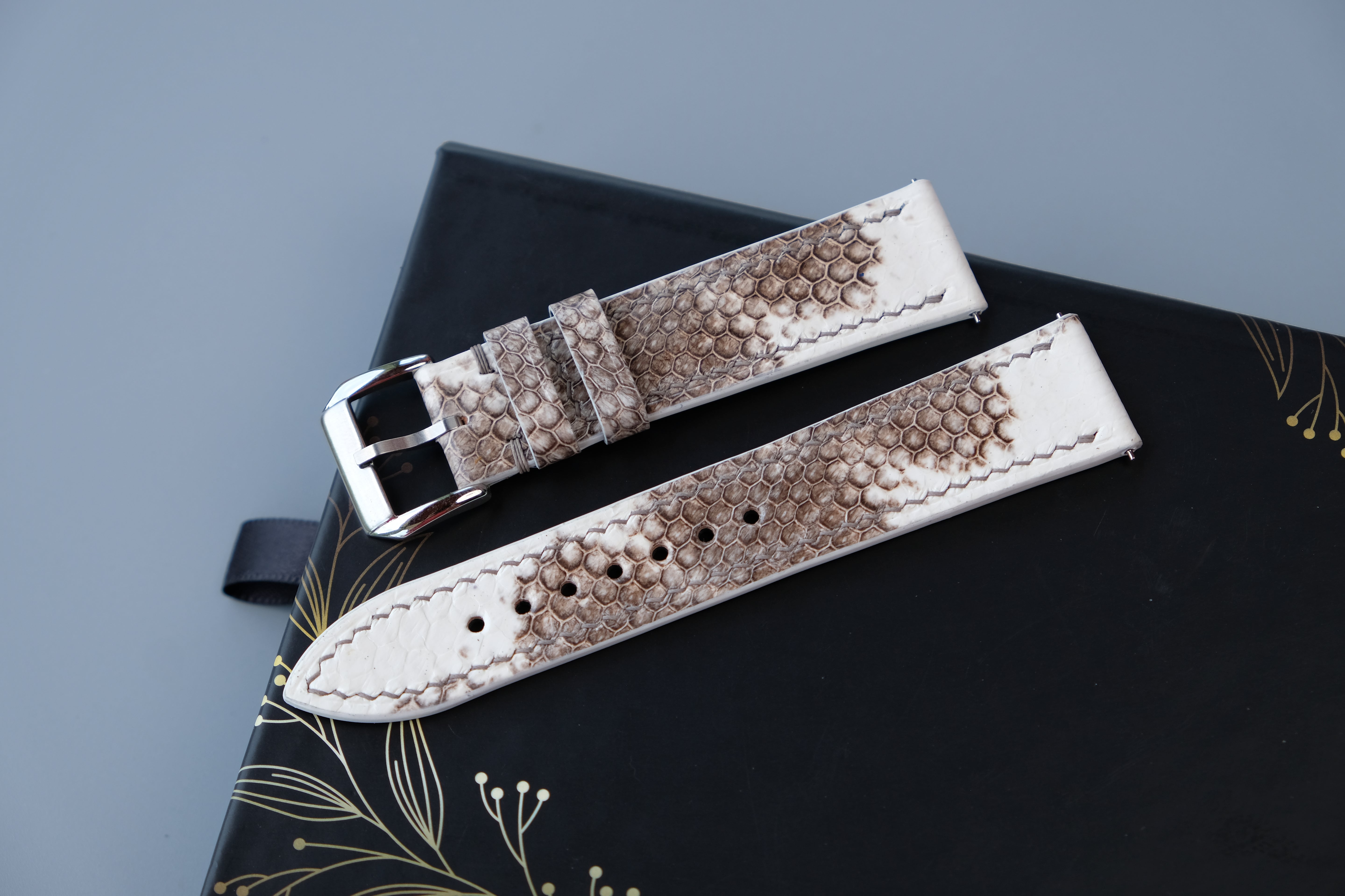 Snakeskin Leather Watch Strap - Custom Sizes From 26mm to 12mm