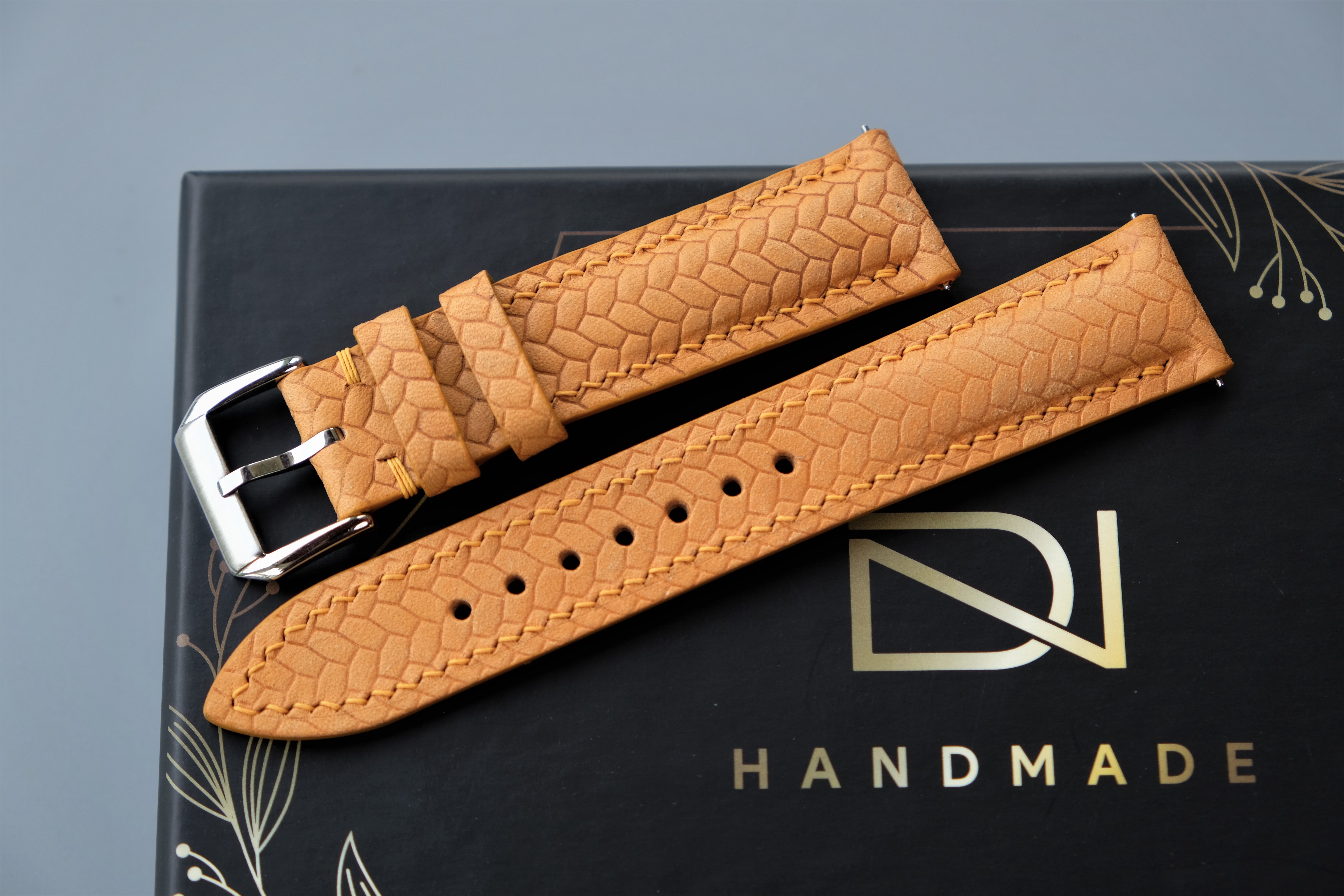 Yellow Maya Leather Watch Strap – Custom Sizes 10mm to 26mm