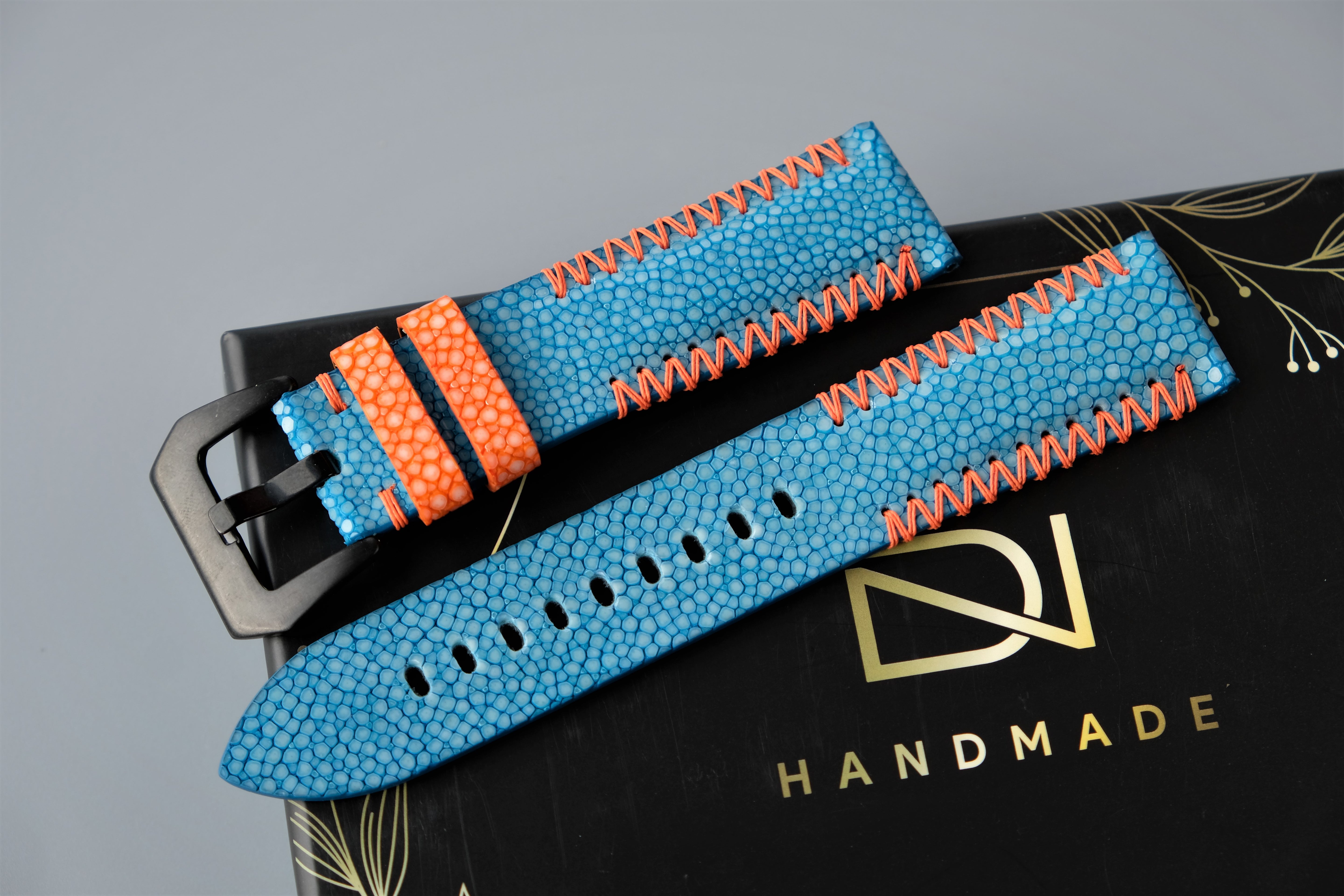 Turquoise Stingray Leather Watch Strap For PANERAI