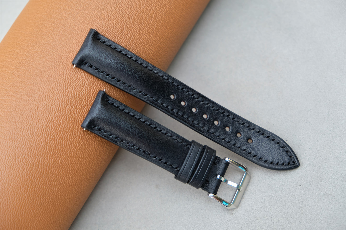 Black BUTTERO Letaher Watch Strap