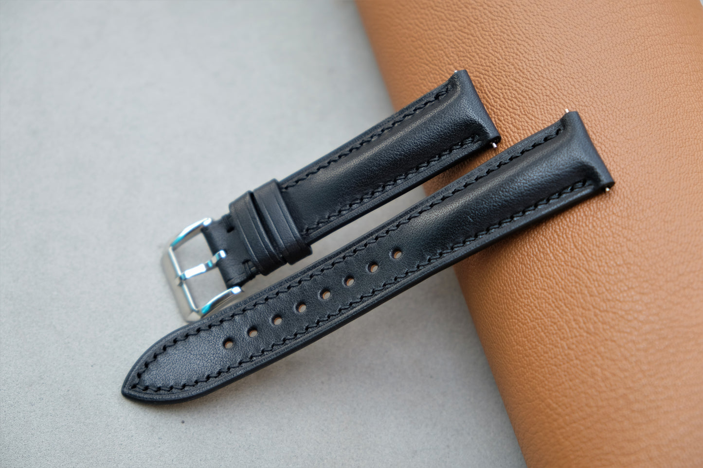 Black BUTTERO Letaher Watch Strap