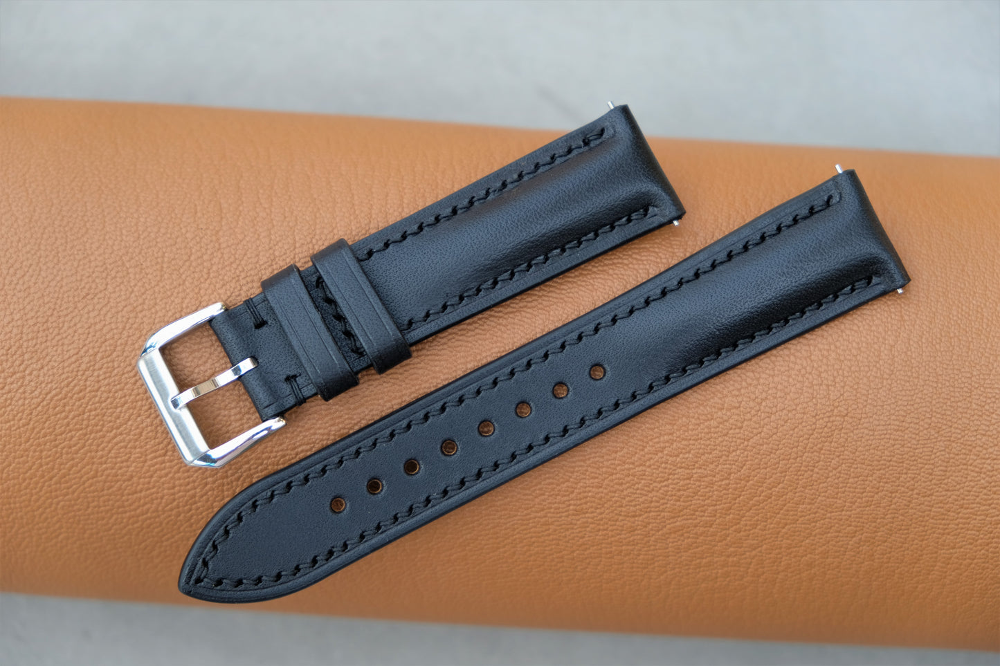 Black BUTTERO Letaher Watch Strap