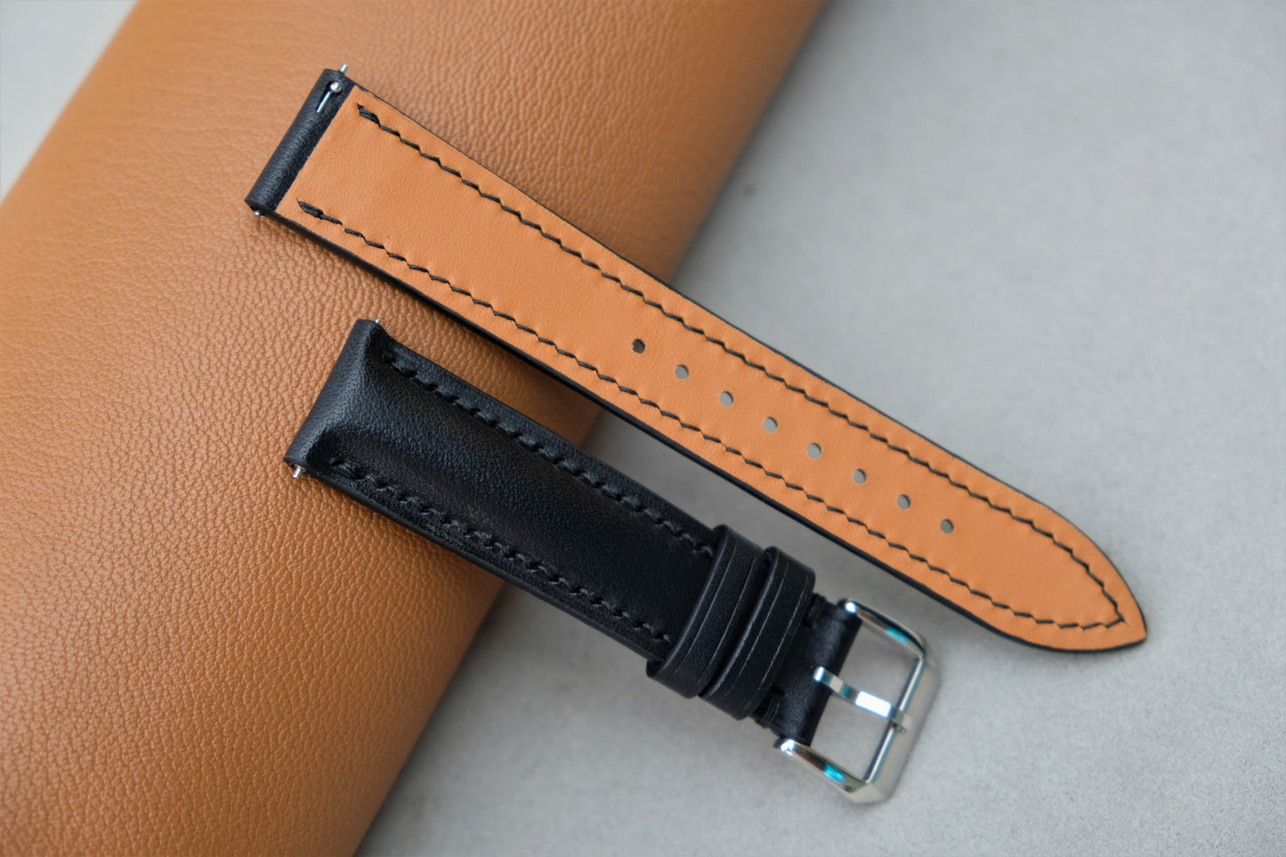 Black BUTTERO Letaher Watch Strap