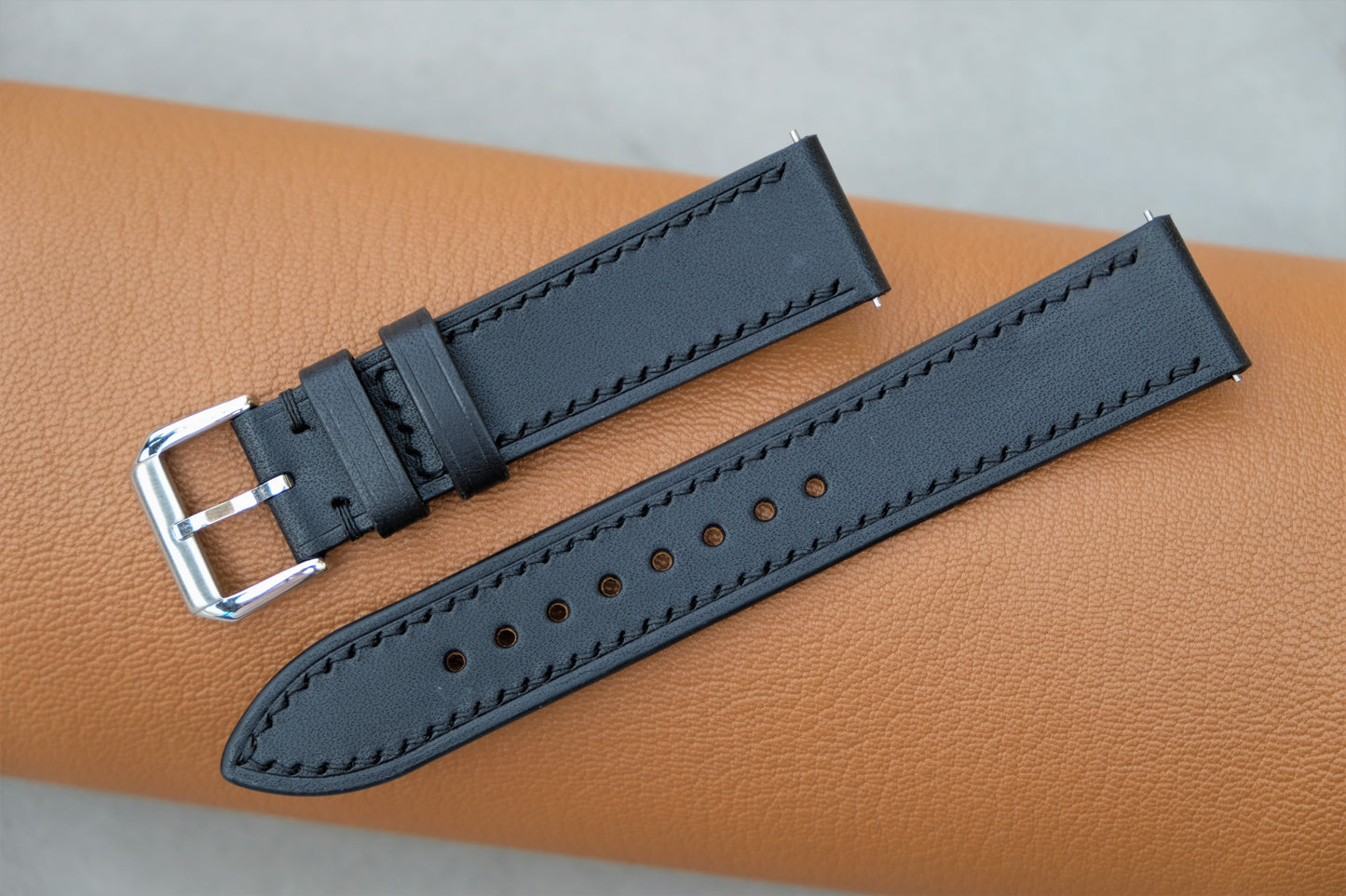 Black BUTTERO Letaher Watch Strap