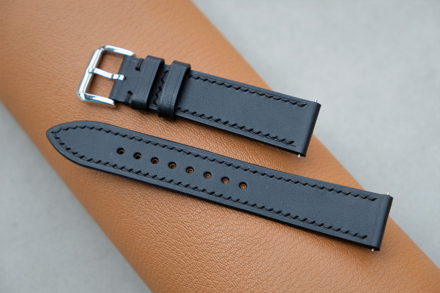 Black BUTTERO Letaher Watch Strap