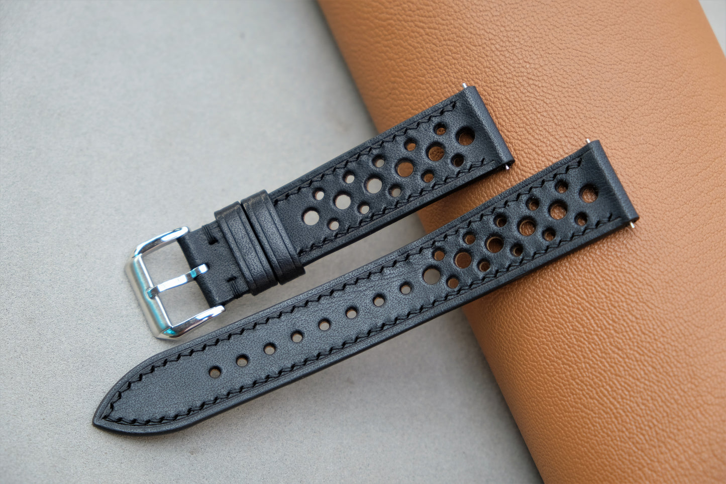 Black BUTTERO Letaher Watch Strap