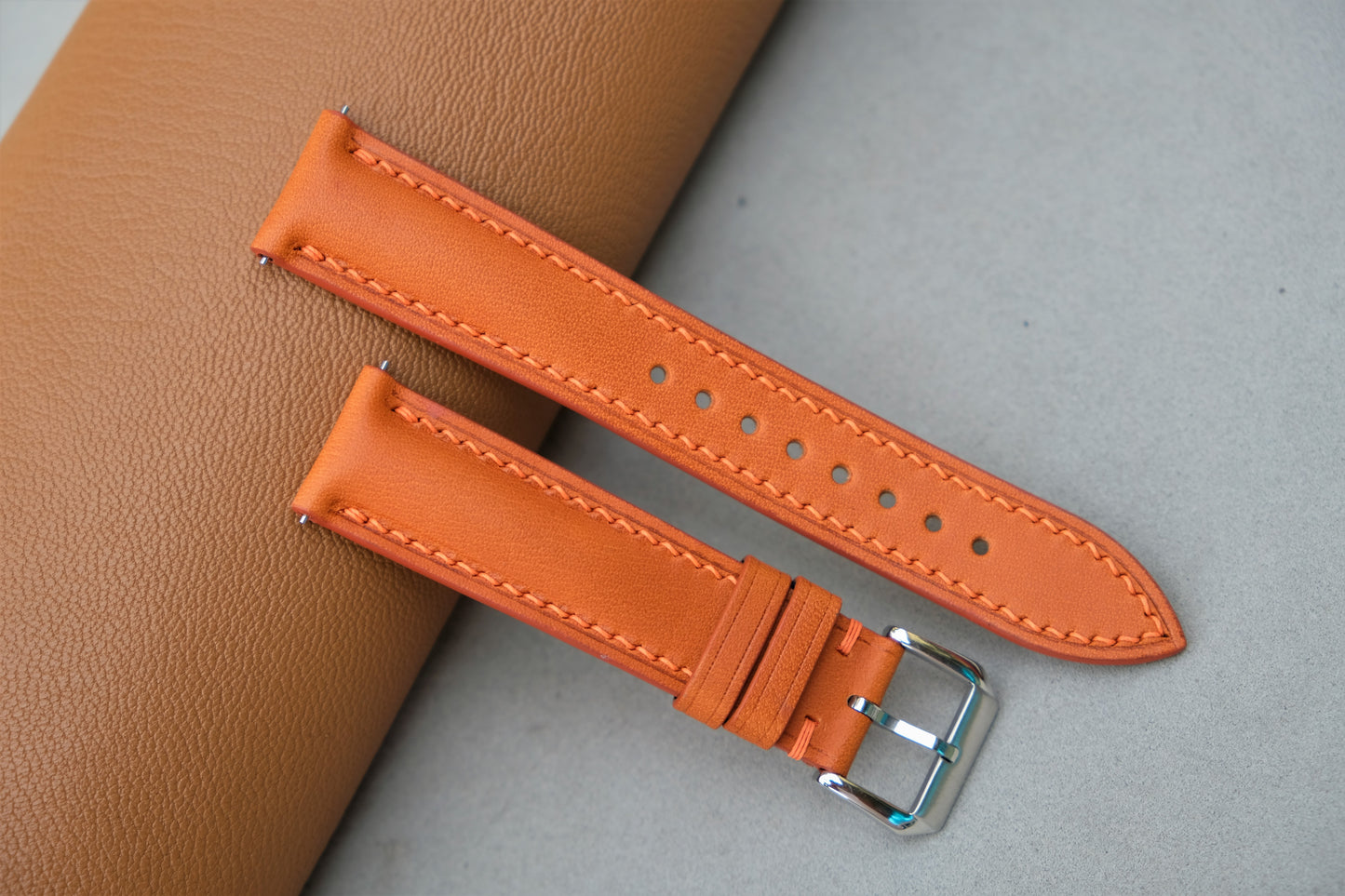 Light Orange BUTTERO Leather Watch Strap