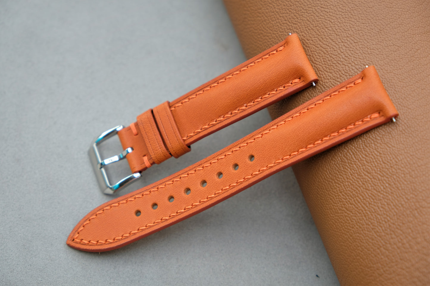 Light Orange BUTTERO Leather Watch Strap