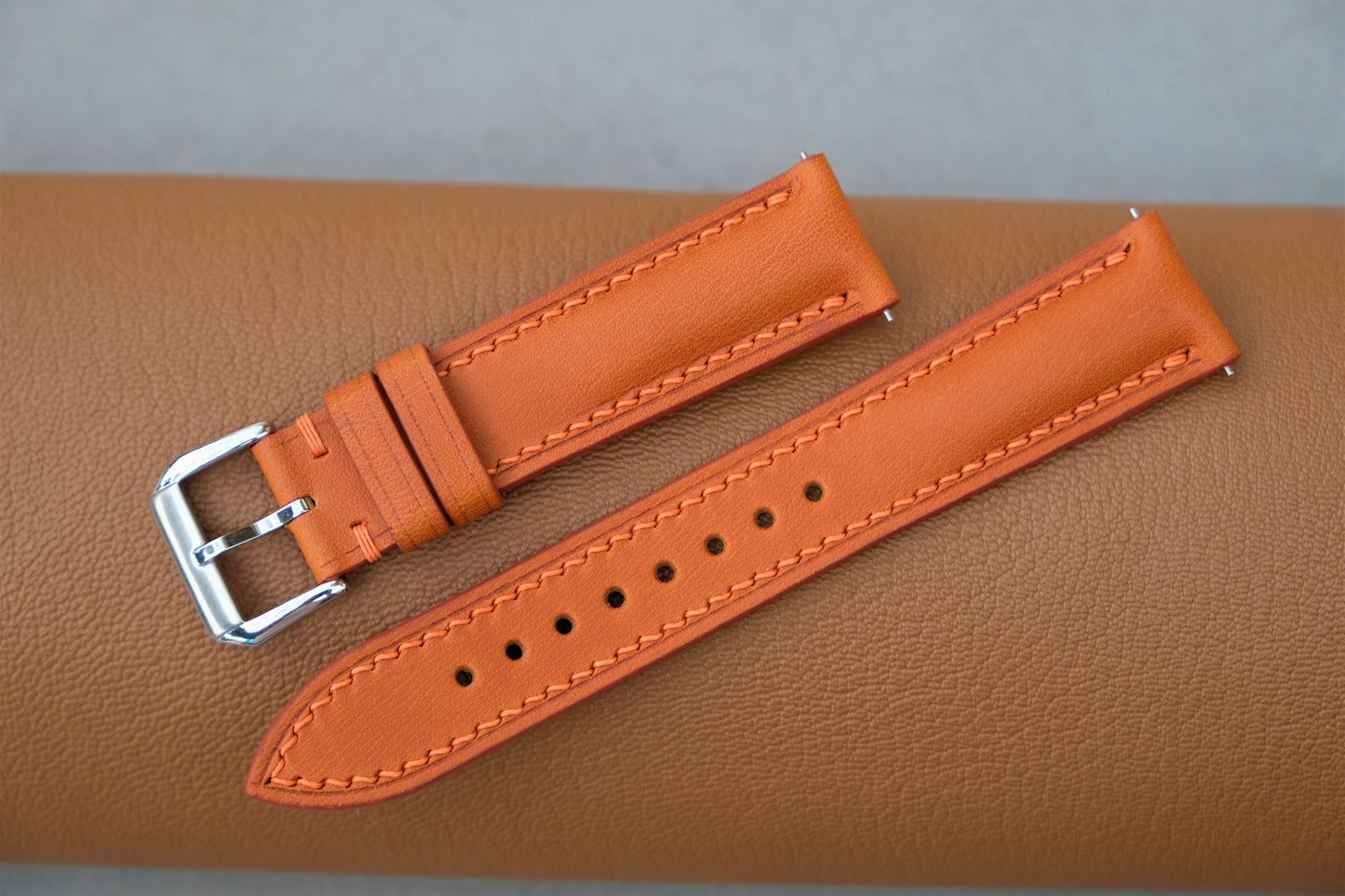 Light Orange BUTTERO Leather Watch Strap