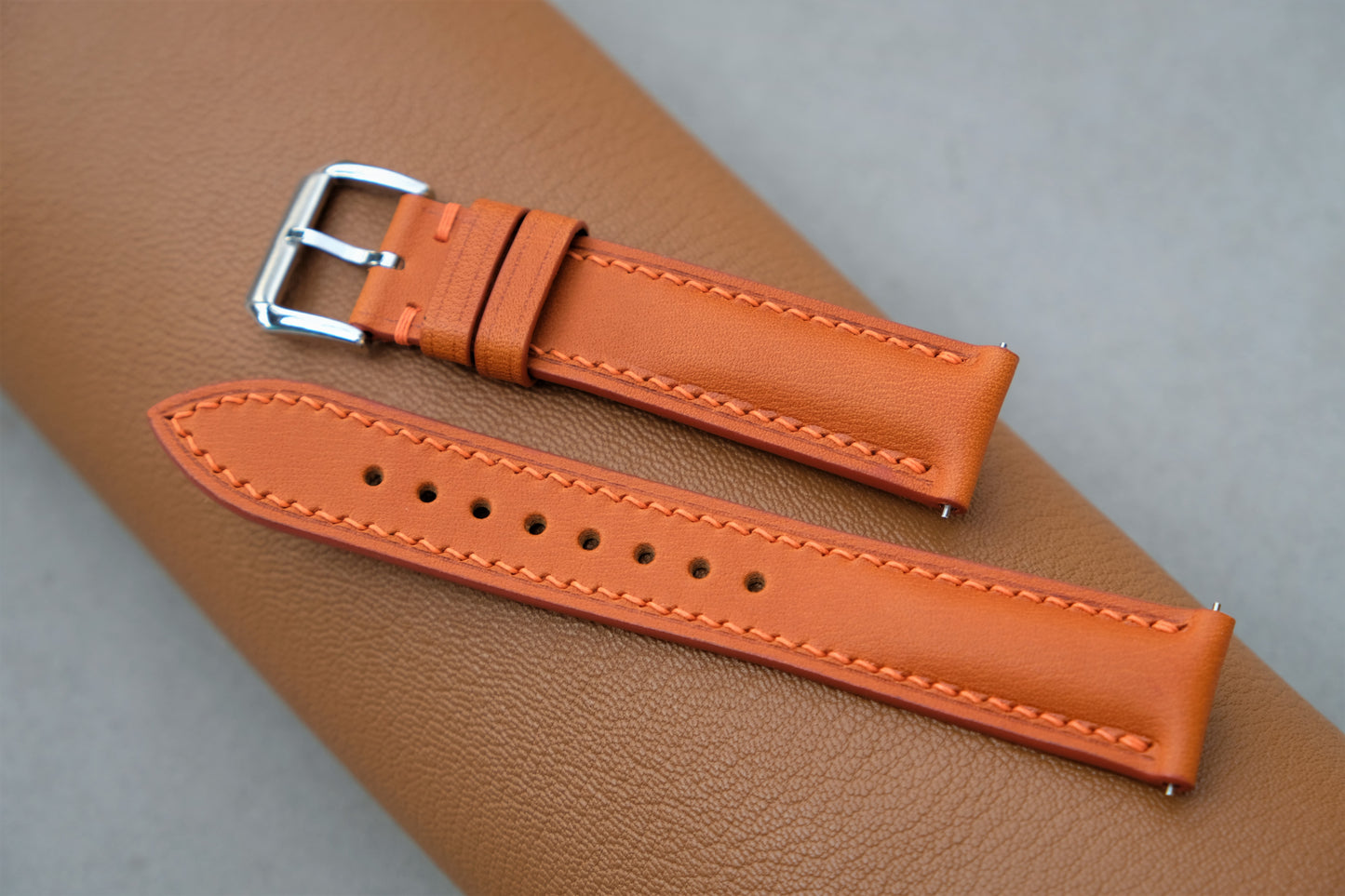 Light Orange BUTTERO Leather Watch Strap