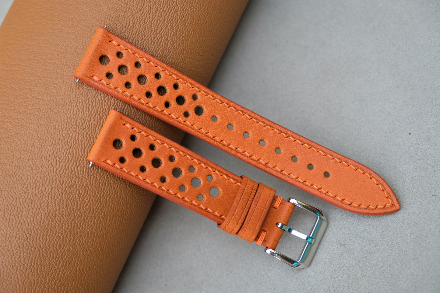 Light Orange BUTTERO Leather Watch Strap