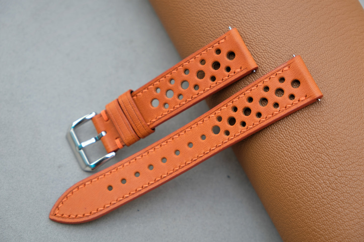 Light Orange BUTTERO Leather Watch Strap