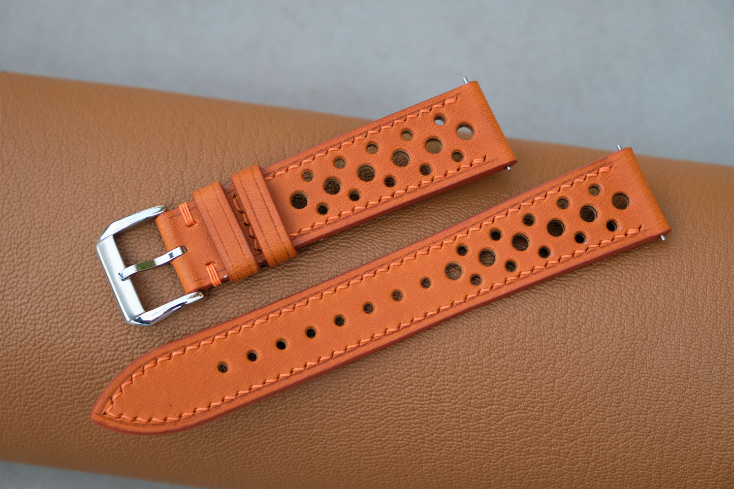 Light Orange BUTTERO Leather Watch Strap