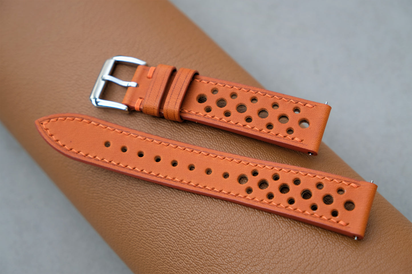 Light Orange BUTTERO Leather Watch Strap