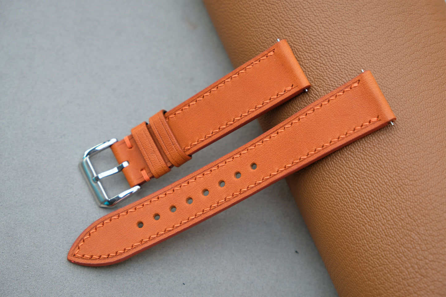 Light Orange BUTTERO Leather Watch Strap