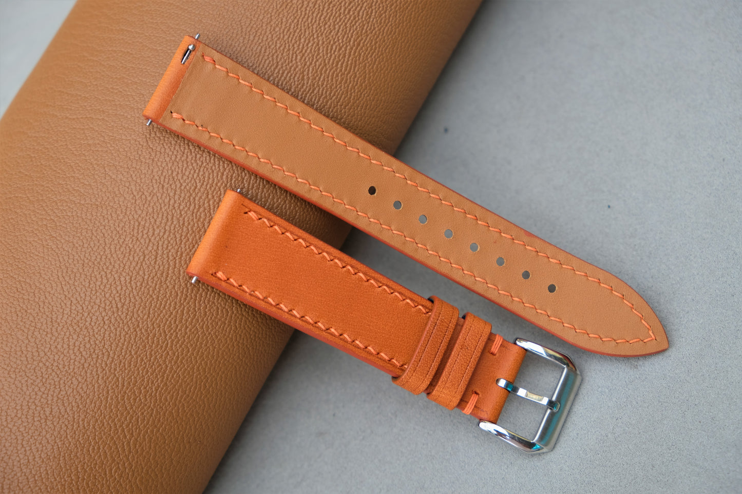 Light Orange BUTTERO Leather Watch Strap