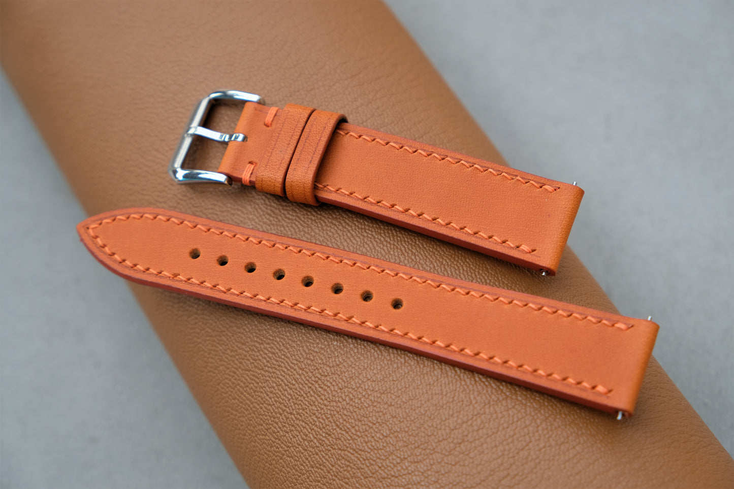 Light Orange BUTTERO Leather Watch Strap