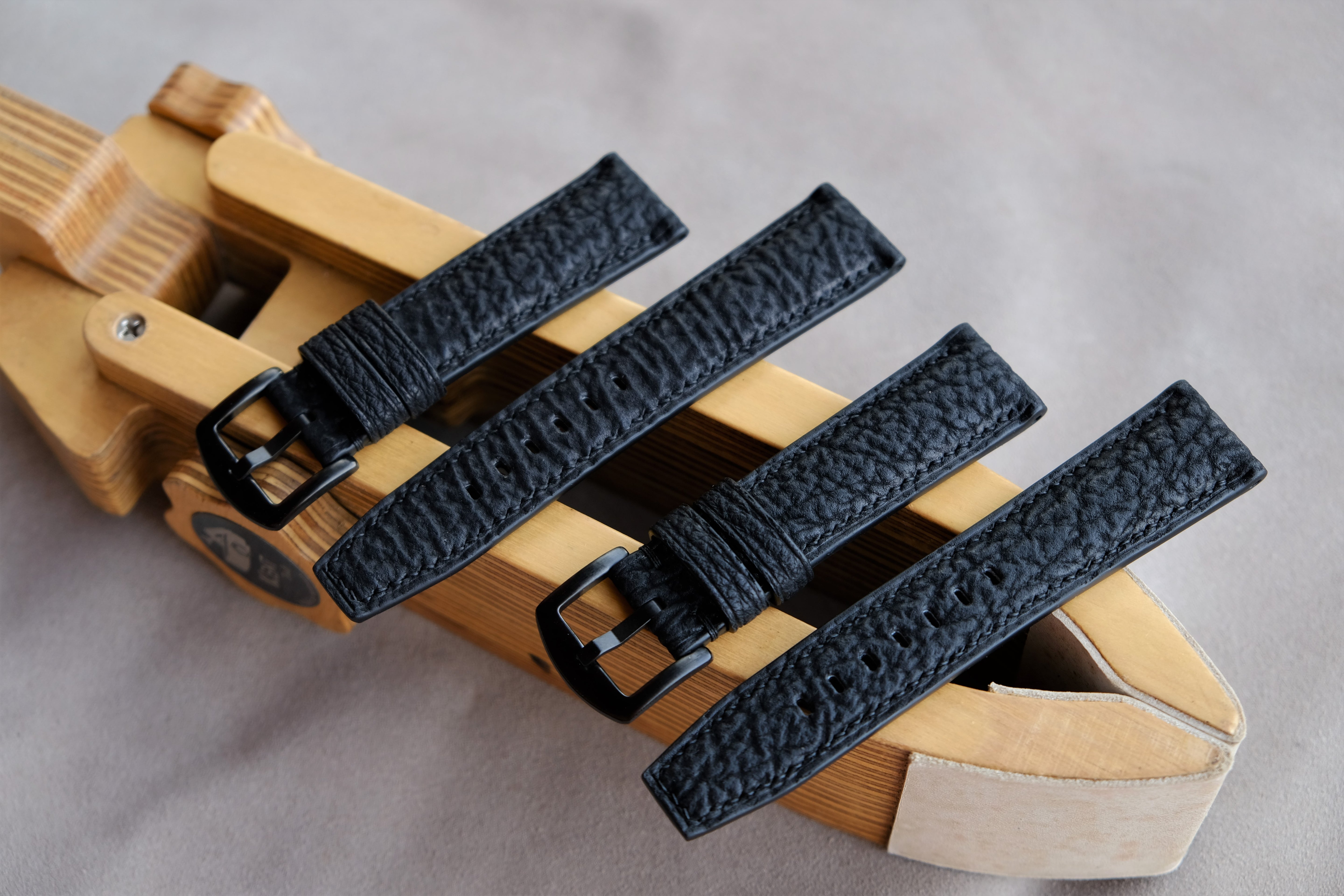 Black Shark Leather Watch Strap