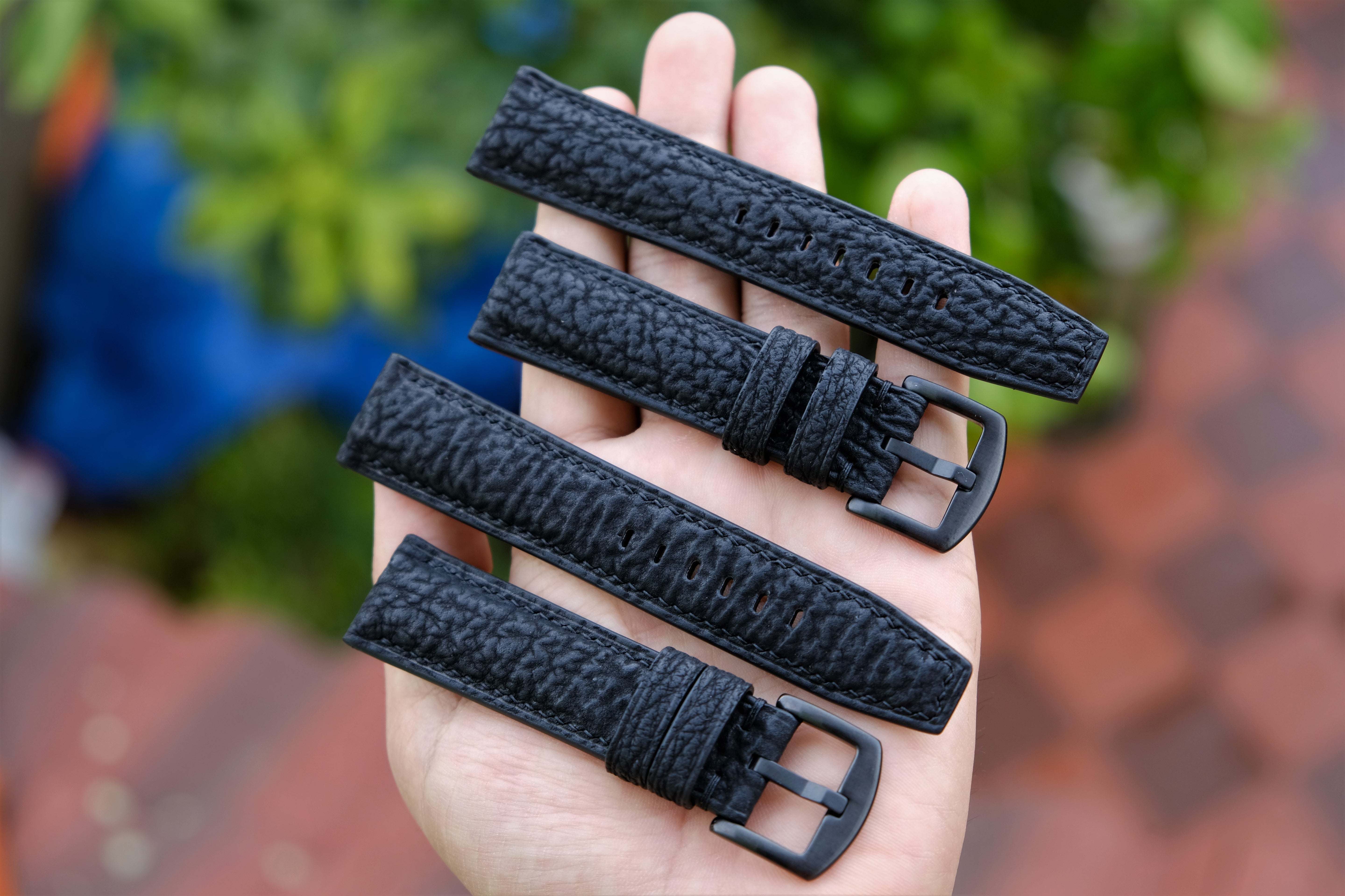 Black Shark Leather Watch Strap