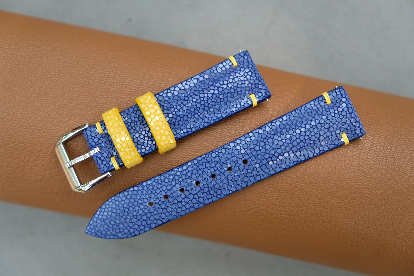 Blue Stingray Leather Watch Strap