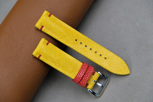 Yellow Stingray Leather Watch Strap