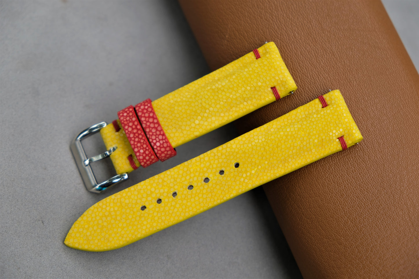 Yellow Stingray Leather Watch Strap