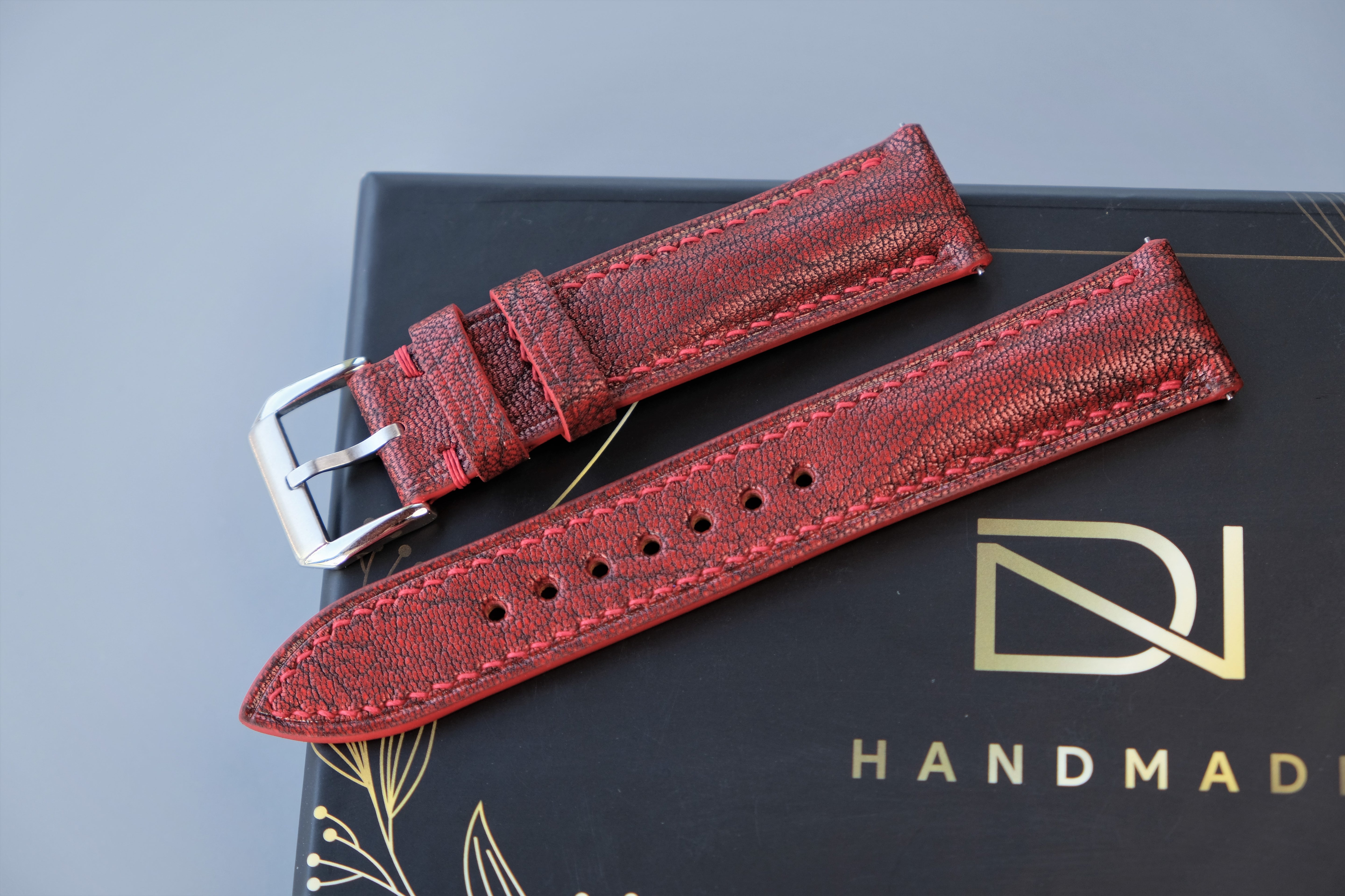 RED WINE Alran PATNAT Goat Leather Watch Strap – Custom Sizes 10mm to 26mm