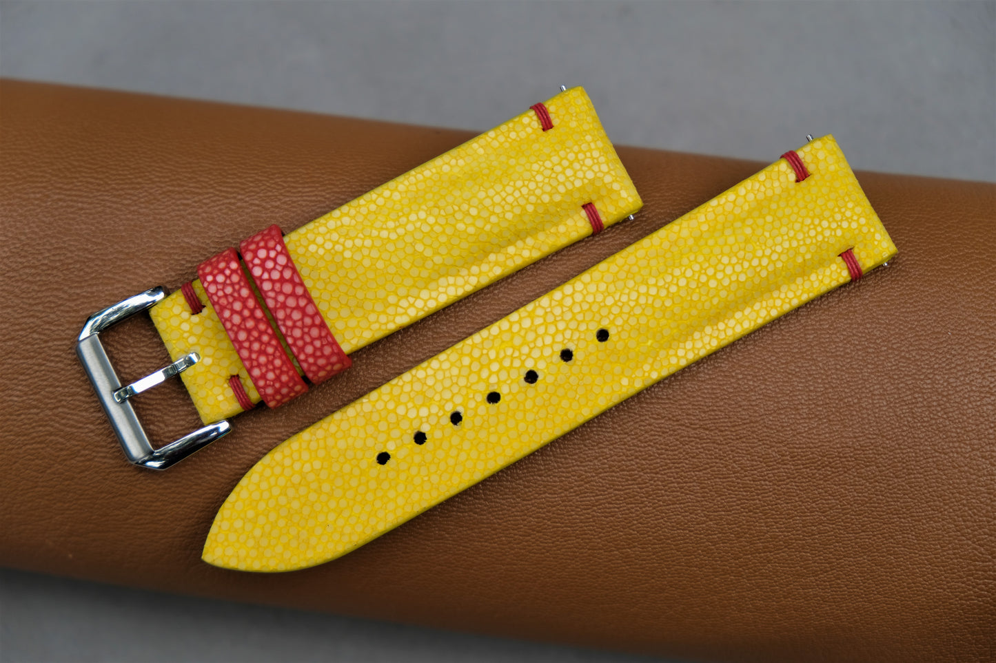 Yellow Stingray Leather Watch Strap