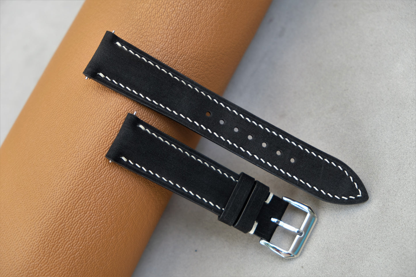 Black Nubuck Calfskin Watch Strap