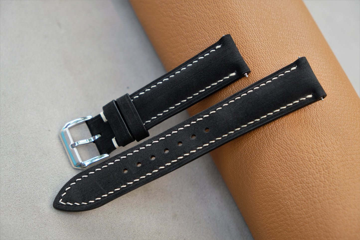 Black Nubuck Calfskin Watch Strap