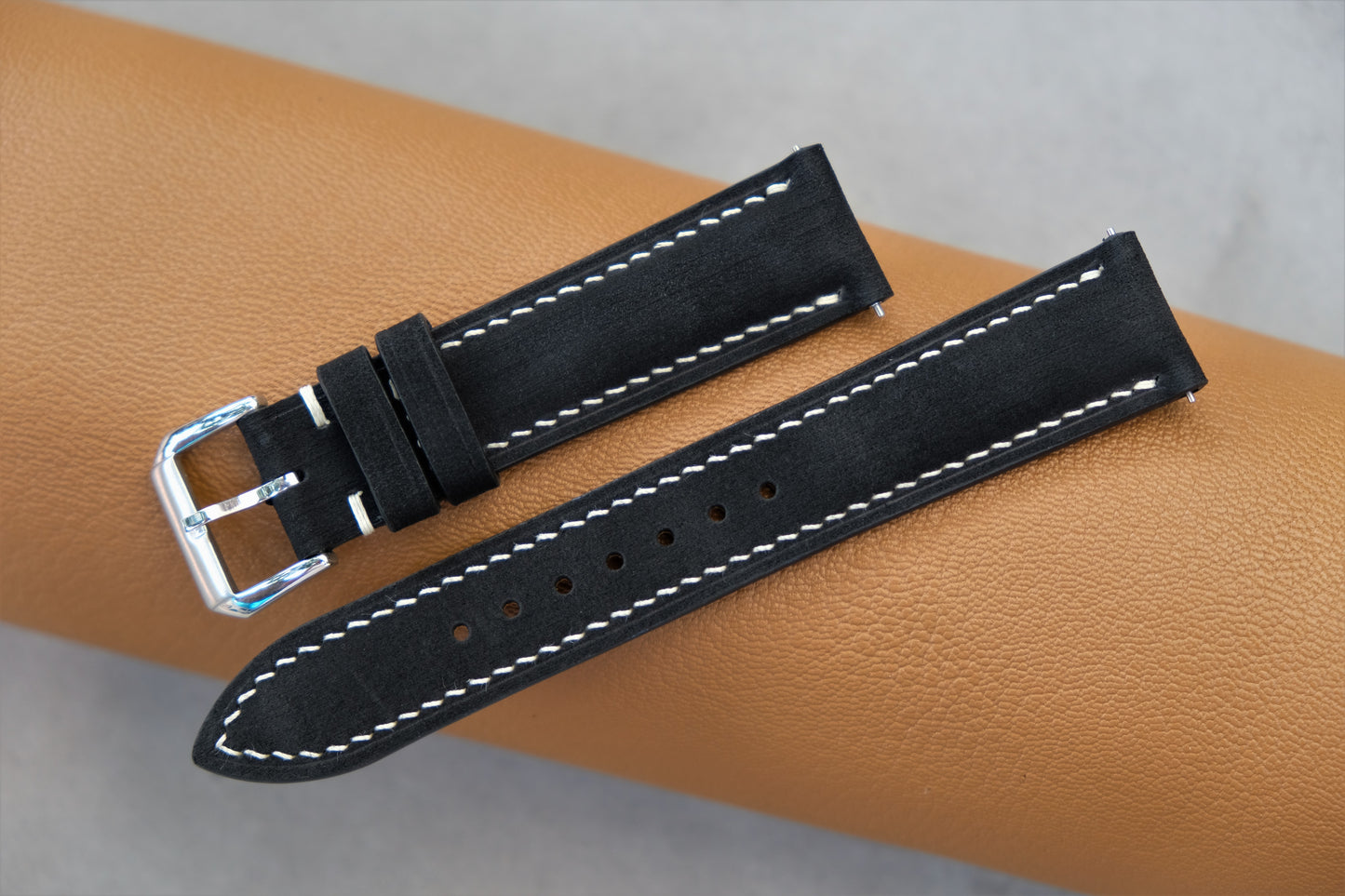 Black Nubuck Calfskin Watch Strap