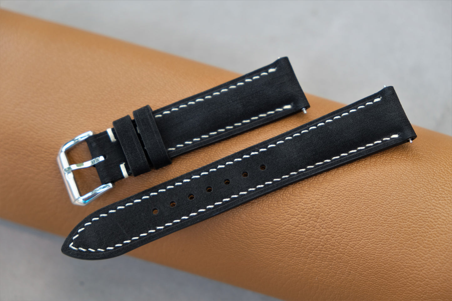 Black Nubuck Calfskin Watch Strap