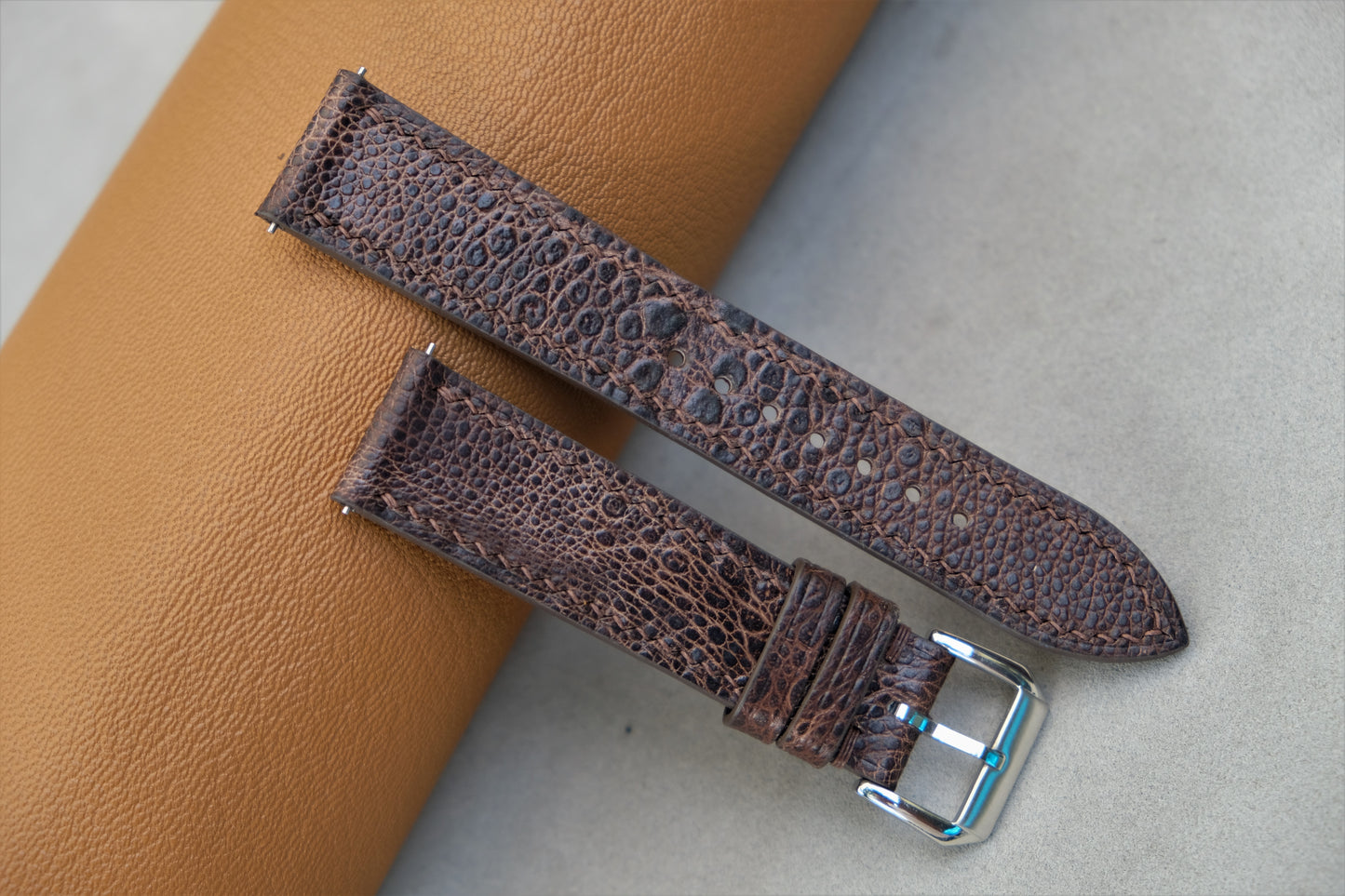 Chocolate Toad Leather Watch Strap