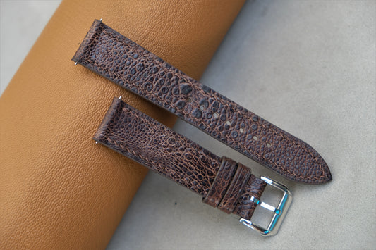 Chocolate Toad Leather Watch Strap