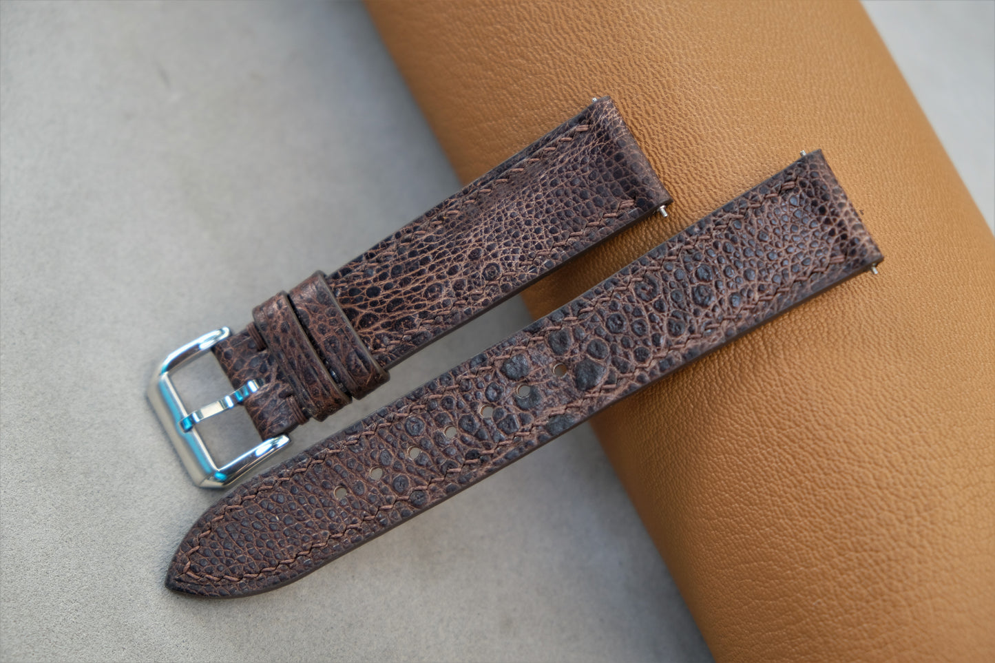 Chocolate Toad Leather Watch Strap