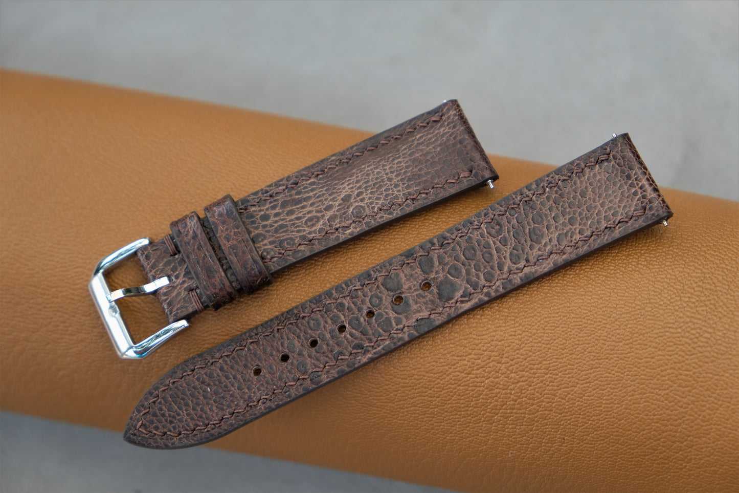 Chocolate Toad Leather Watch Strap