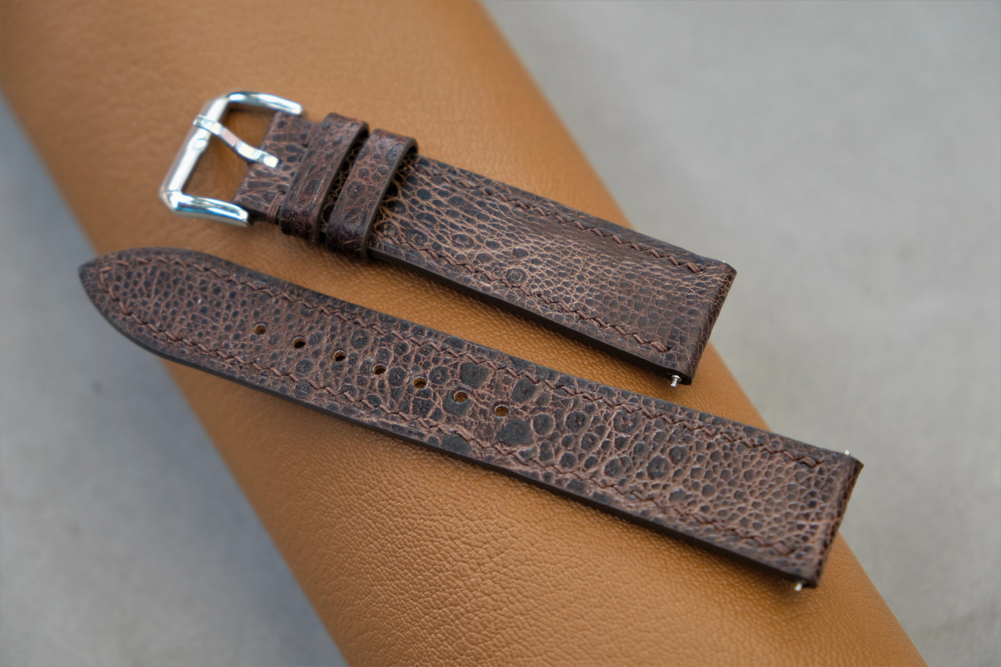 Chocolate Toad Leather Watch Strap