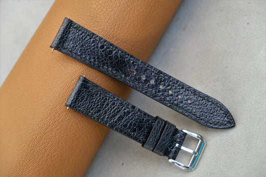 Black Toad Leather Watch Strap