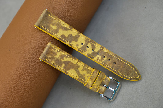 The Watch Strap Is Made From Yellow Bullfrog Leather