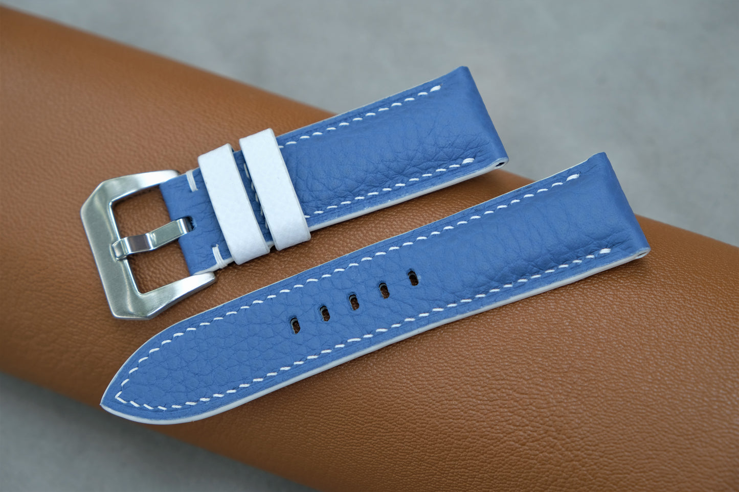 Blue Togo Leather Watch Strap For PANERAI