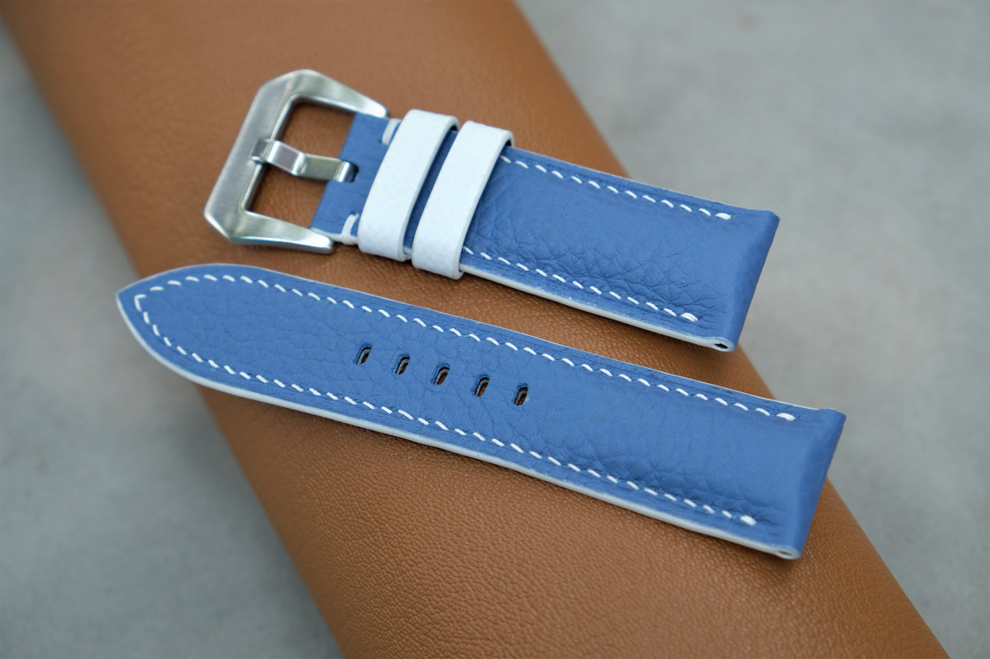 Blue Togo Leather Watch Strap For PANERAI