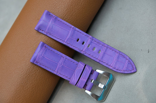 Light Purple Alligator Leather Watch Strap For PANERAI