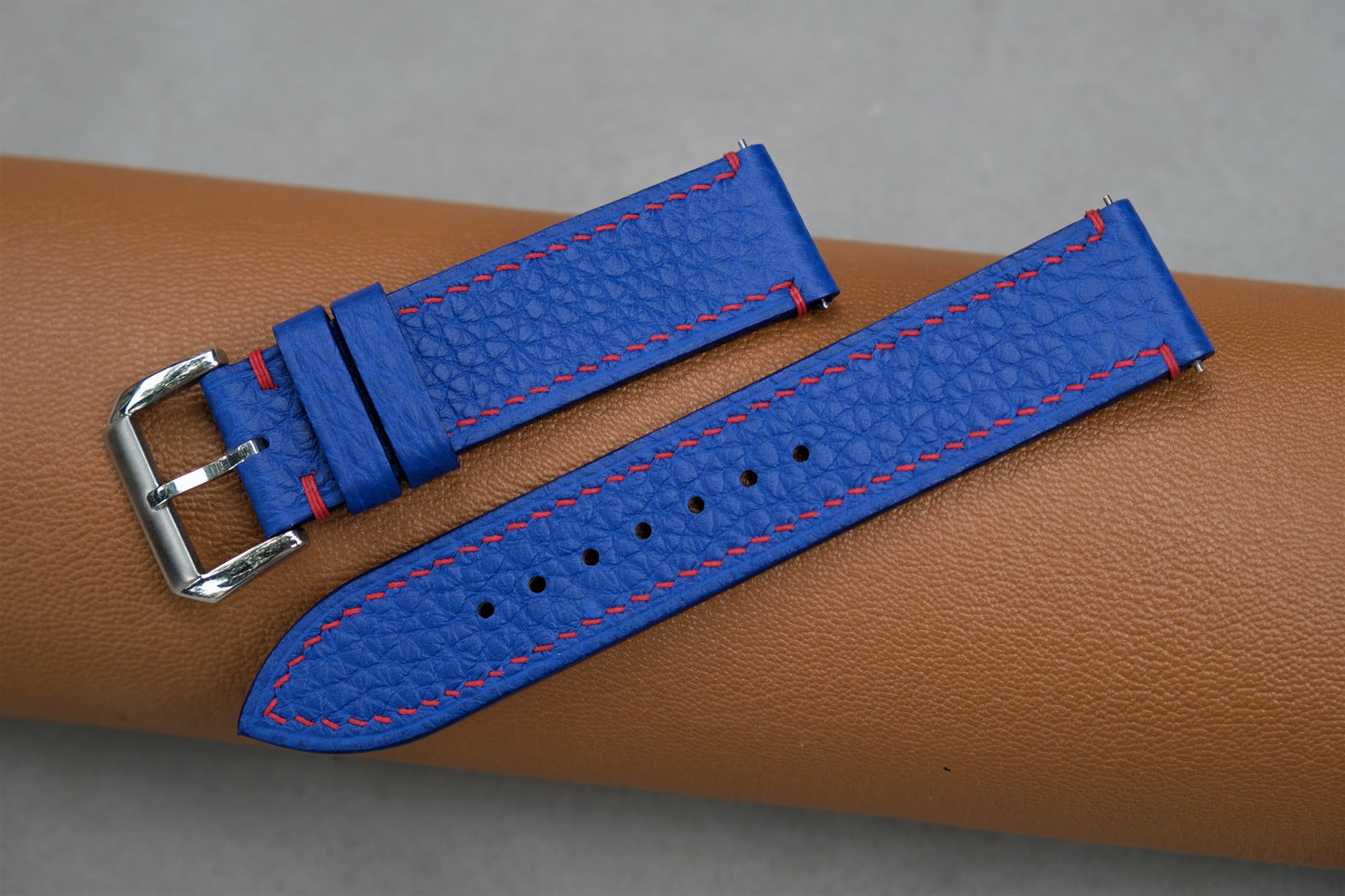 Blue Togo Leather Watch Strap