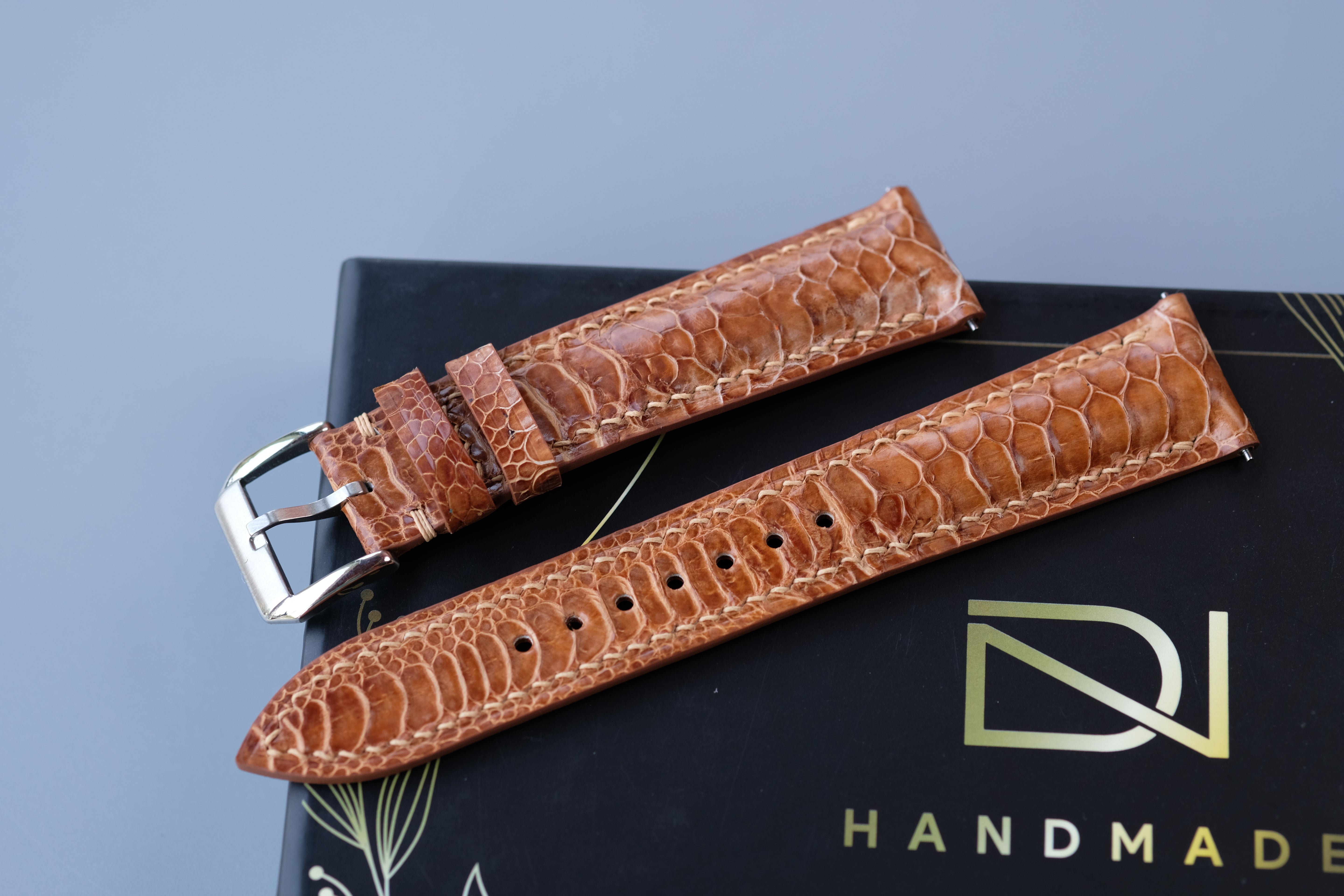 Light Brown Chicken feet Leather Watch Strap – Custom Sizes 10mm to 26mm