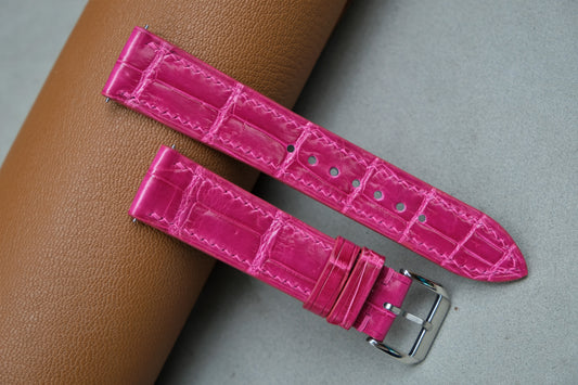 Pink Alligator Leather Watch Strap